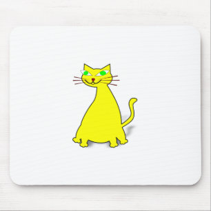 Tapis De Souris Chat gras jaune