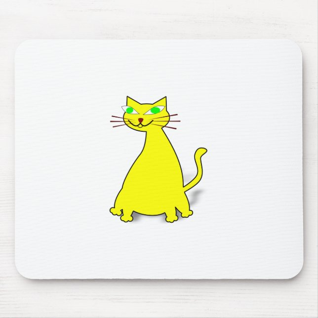 Tapis De Souris Chat gras jaune (Devant)
