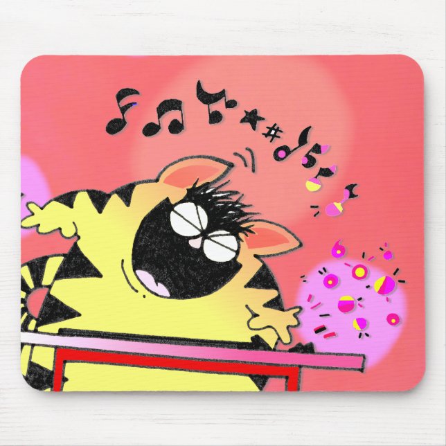 Tapis De Souris Chat Gras Joue Clavier (Devant)