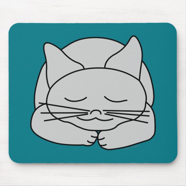 Tapis De Souris Chat gris dormant (Devant)