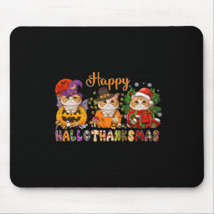 Tapis De Souris Chat Halloween Noël Joyeux Hallothanksmans Merci