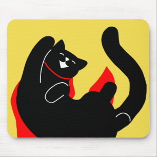 Tapis De Souris Chat Happy Cape Mousepad Simple Cute Kitty