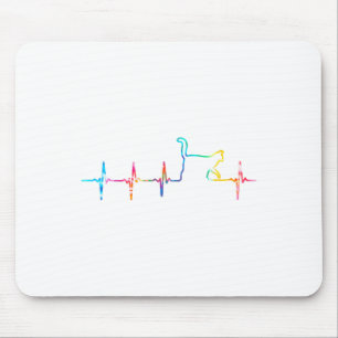 Tapis De Souris Chat Heartbeat Amoureux des chats mignon Animal Ti