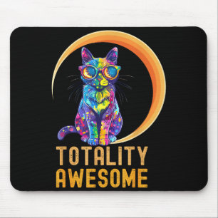 Tapis De Souris Chat Incroyable Drôle États-Unis Éclipse Solaire T