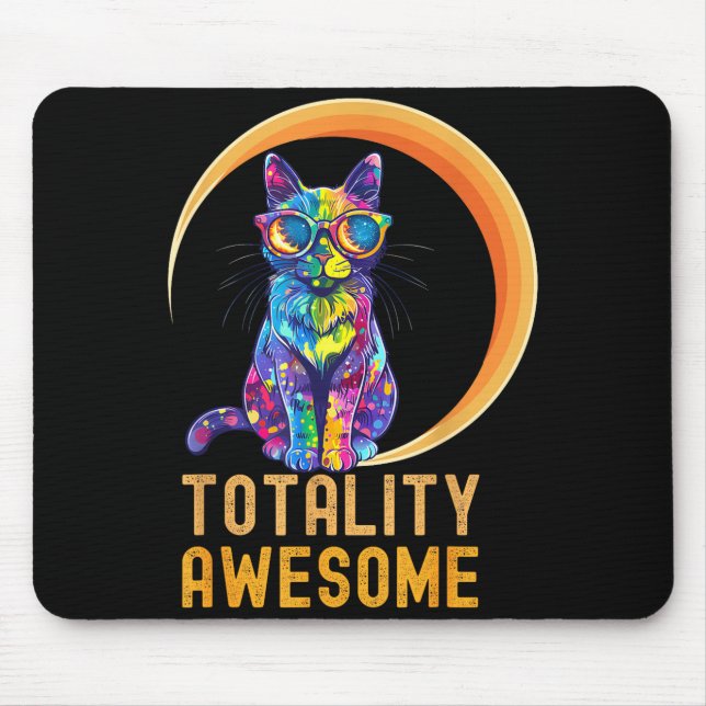 Tapis De Souris Chat Incroyable Drôle États-Unis Éclipse Solaire T (Devant)