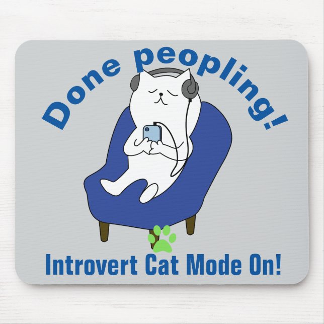 Tapis De Souris Chat Introverti (Devant)