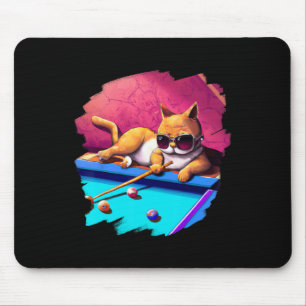 Tapis De Souris Chat Jouer Billard De Piscine Dans Le Salon Cool F