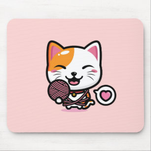 Tapis De Souris Chat Kawaii avec tablette de souris à fils
