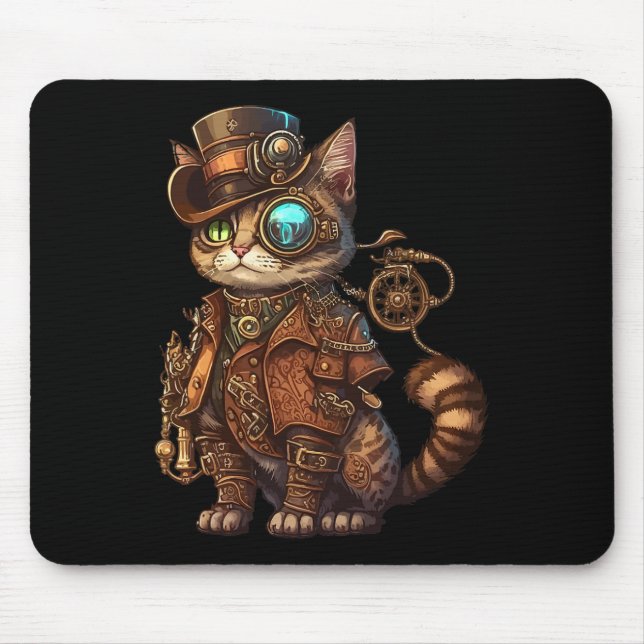 Tapis De Souris Chat Kitty Kitty Steampunk (Devant)
