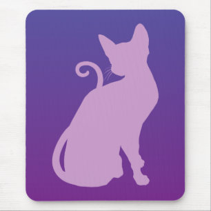Tapis De Souris Chat Lilas sur Violet