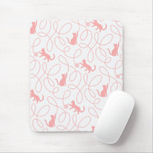 Chat ludique et motif de pelote de laine Rose cora