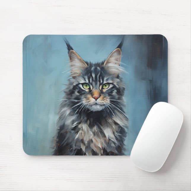 Tapis De Souris chat Maine Coon (Avec souris)