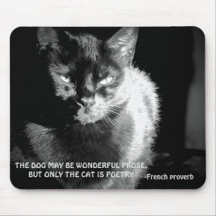 Tapis De Souris Chat Maine Coon noir avec proverbe français