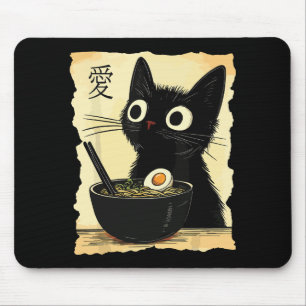 Tapis De Souris Chat mangeant des ramen