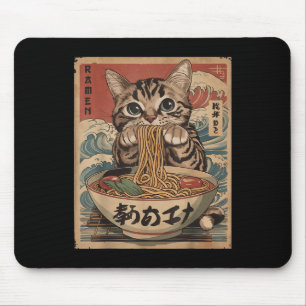 Tapis De Souris Chat Manger Ramen nouilles Kawaii Anime Manga Japa