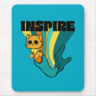 Tapis De Souris Chat Mermaid ASL Inspire Spiral Photo Carnet