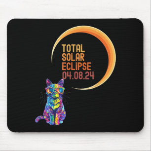 Tapis De Souris Chat Mignon Éclipse Solaire Totale États-Unis