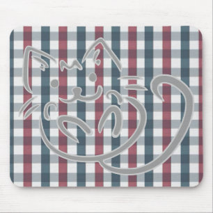 Tapis De Souris Chat mignon et motif carreaux