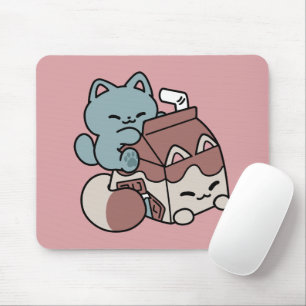 Tapis De Souris Chat Mignon Lait Chocolat – Boisson Confortable &
