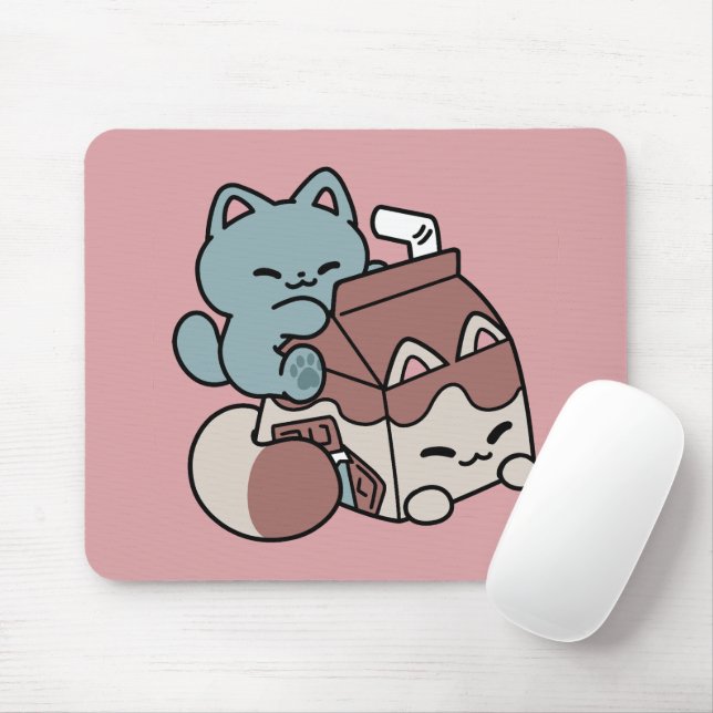 Tapis De Souris Chat Mignon Lait Chocolat – Boisson Confortable &  (Avec souris)