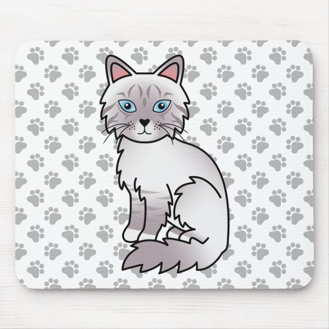 Tapis De Souris Chat mignon Lilac Point Tabby Birman / Ragdoll & p (Devant)