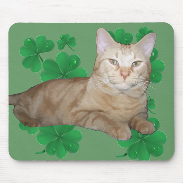 Tapis De Souris Chat Mousepad de shamrock (Devant)