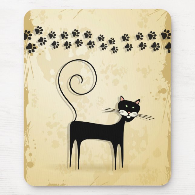 Tapis De Souris chat noir (Devant)
