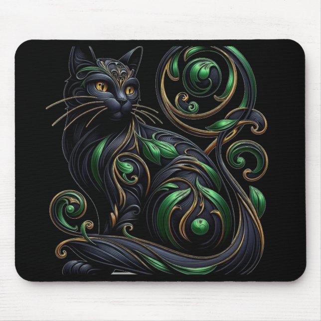 tapis de souris Chat Noir Art nouveau (Devant)