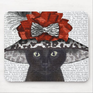 Tapis De Souris Chat noir avec Casquette fabuleux