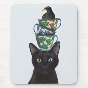 Tapis De Souris Chat noir avec Teups et Blackbird