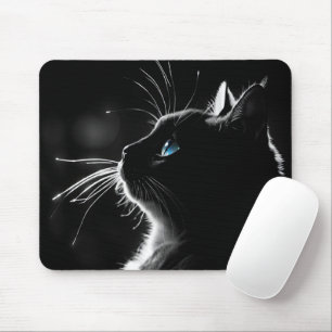Tapis De Souris Chat noir brillant