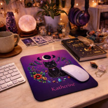 Chat Noir Céleste Mystique Violet Rose