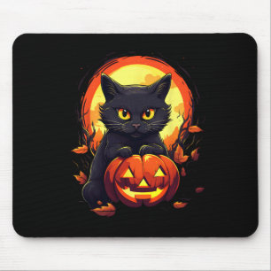 Tapis De Souris Chat noir citrouille Halloween Costume Vintage pou