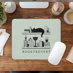 Tapis De Souris Chat Noir de l'Amateur de Livres Booktrovert