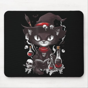 Tapis De Souris Chat noir effrayant de la pharmacie de Salem pour