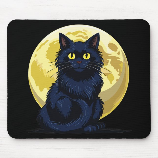 Tapis De Souris Chat noir en colère (Devant)