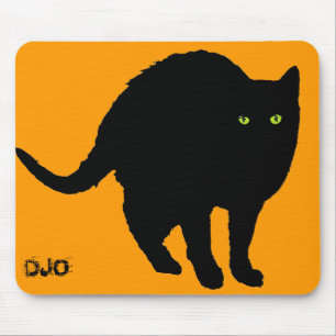 Tapis De Souris Chat noir et orange