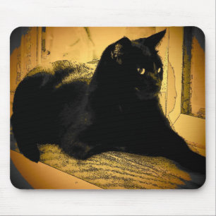 Tapis De Souris Chat noir et orange