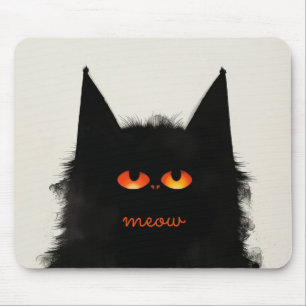 Tapis De Souris Chat noir grumeux