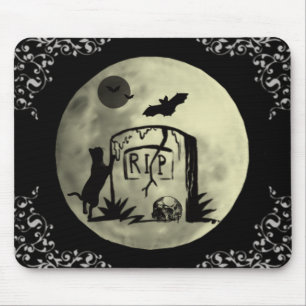 Tapis de souris chat noir joueur