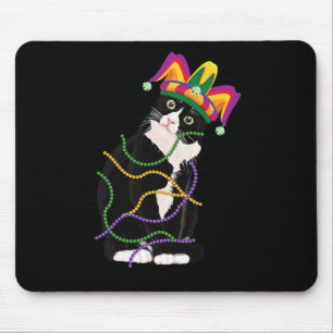 Tapis De Souris Chat Noir Meow Mardi Gras Masque Fleur De Lis Chat