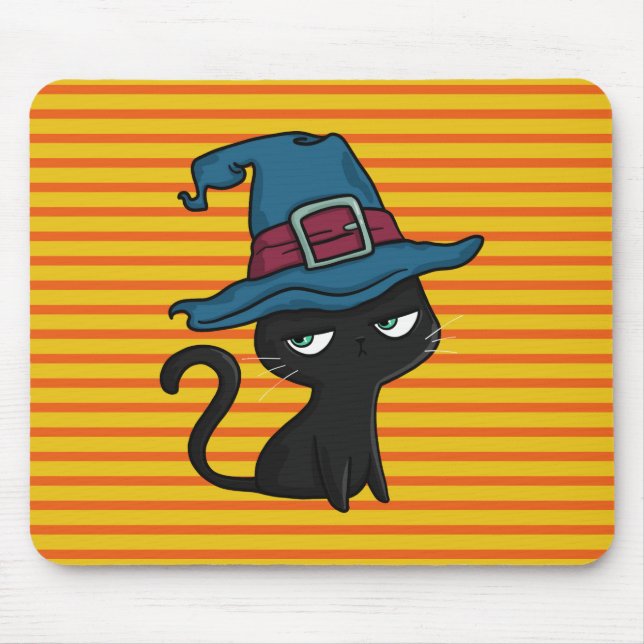 Tapis De Souris Chat noir mignon (Devant)