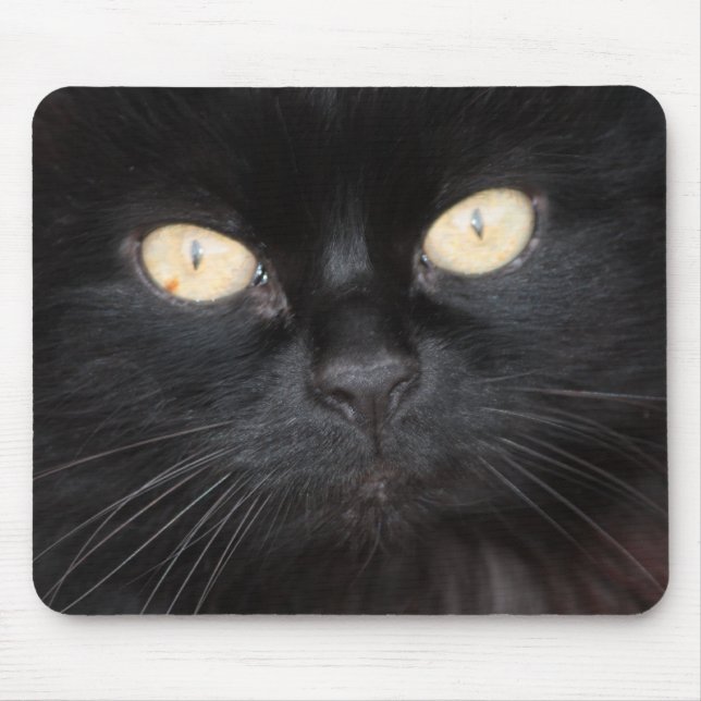 Tapis De Souris Chat noir Mousepad (Devant)