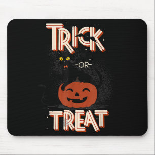 Tapis De Souris Chat Noir Ou Treat Sur Halloween Citrouille Pour