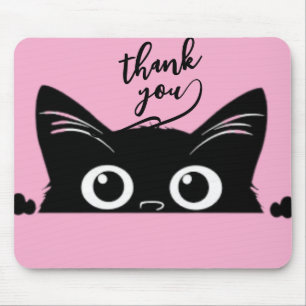 Tapis De Souris Chat noir qui regarde