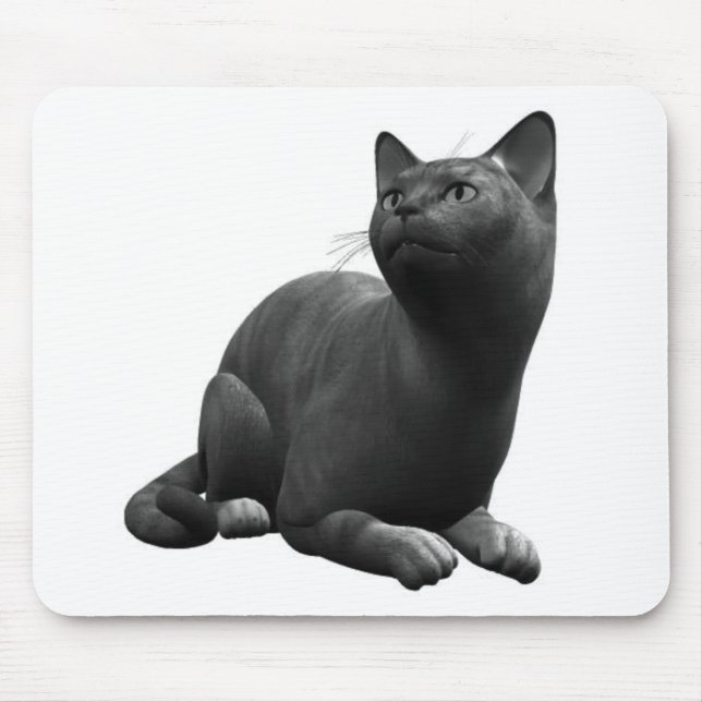 Tapis de souris Chat Noir Tranquille (Devant)