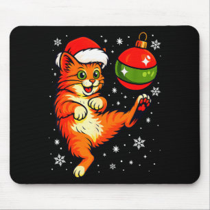 Tapis De Souris Chat orange drôle humour Noël ornement football S
