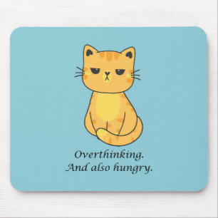 Tapis De Souris Chat Orange Trop Pensant Et Faim