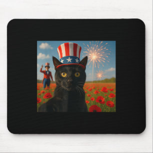 Tapis De Souris Chat Parler Un Selfie Feu 4 juillet Patrioti