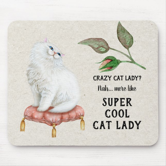 Tapis De Souris Chat persan frais superbe de Madame Hip Typography (Devant)